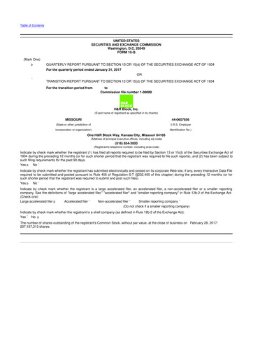 Thumbnail H&R Block
 10-Q Quarterly Report FY2017 