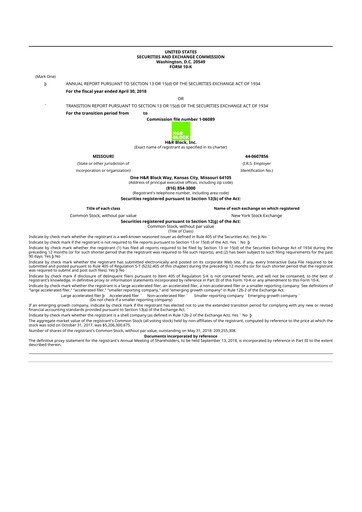 Thumbnail H&R Block
 10-K Annual Report 2018