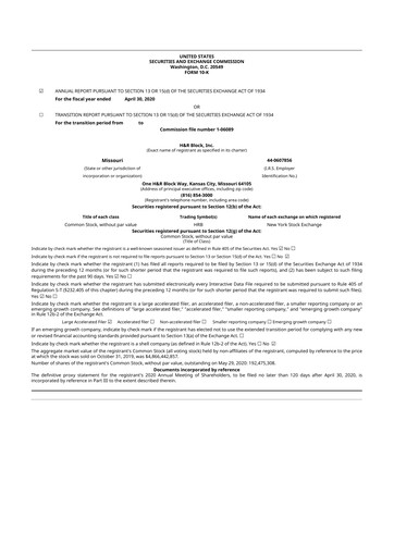Thumbnail H&R Block
 10-K Annual Report 2020