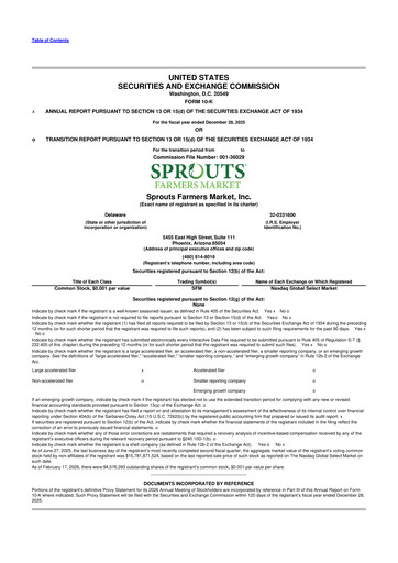 Thumbnail Sprouts Farmers Market 10-K Annual Report 2025