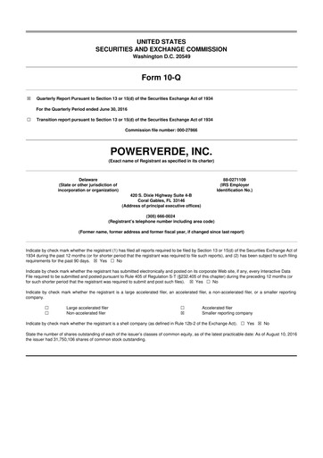 Miniature 374Water 10-Q Rapport trimestriel 2016 