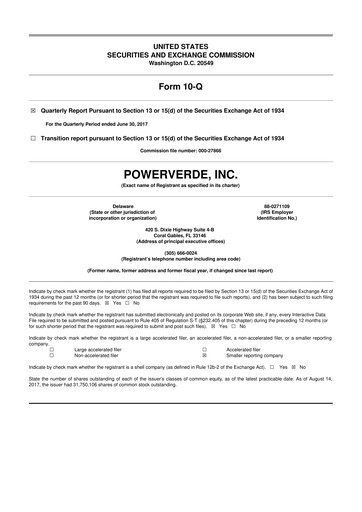 Miniature 374Water 10-Q Rapport trimestriel 2017 