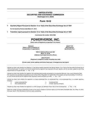 Miniature 374Water 10-Q Rapport trimestriel 2018 