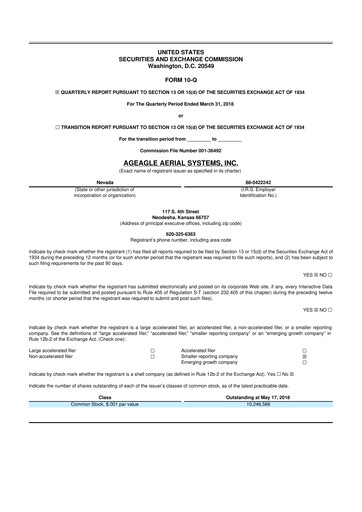 Thumbnail AgEagle Aerial Systems
 10-Q Quarterly Report FY2017 