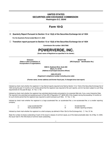 Miniature 374Water 10-Q Rapport trimestriel 2020 