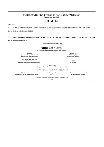 Vorschaubild AppTech Payments 10-K Jahresbericht 2020
