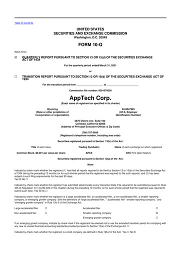 Thumbnail AppTech Payments 10-Q Quarterly Report FY2021 