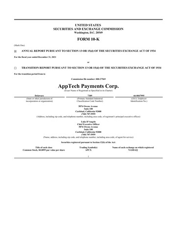 Vorschaubild AppTech Payments 10-K Jahresbericht 2021