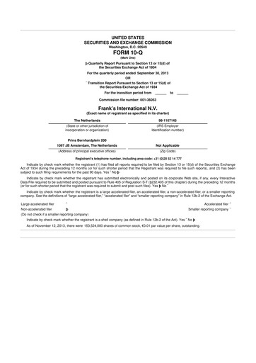 Miniature Expro Group 10-Q Rapport trimestriel 2013 