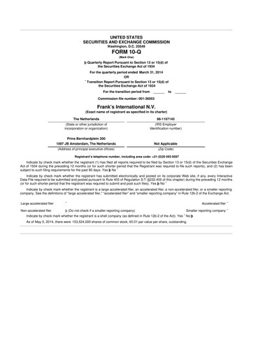 Miniature Expro Group 10-Q Rapport trimestriel 2014 