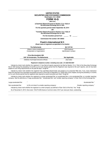 Miniature Expro Group 10-Q Rapport trimestriel 2014 