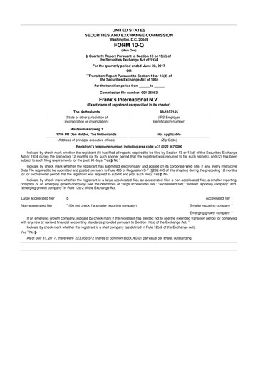 Miniature Expro Group 10-Q Rapport trimestriel 2017 