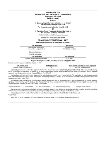 Miniature Expro Group 10-Q Rapport trimestriel 2019 