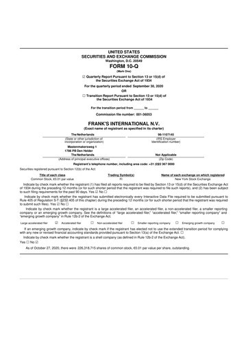 Miniature Expro Group 10-Q Rapport trimestriel 2020 