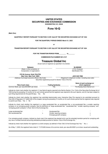 Thumbnail Treasure Global 10-Q Quarterly Report FY2023 