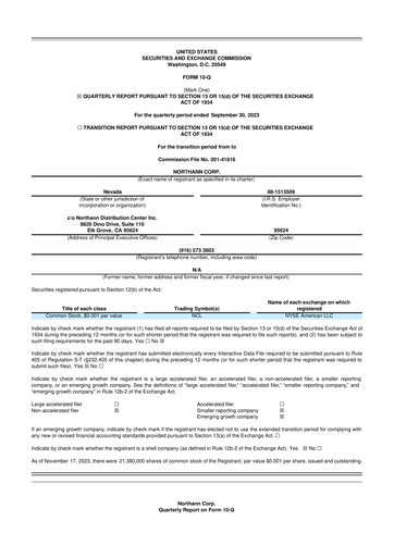 Thumbnail Northann Corp 10-Q Quarterly Report FY2023 