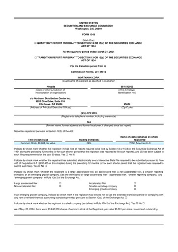 Thumbnail Northann Corp 10-Q Quarterly Report FY2024 