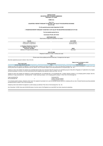 Thumbnail Northann Corp 10-Q Quarterly Report FY2024 
