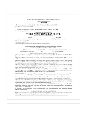 Miniature SiriusPoint  10-K Rapport annuel 2020