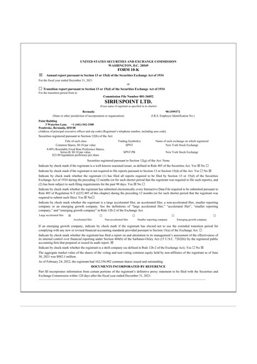 Miniature SiriusPoint  10-K Rapport annuel 2021