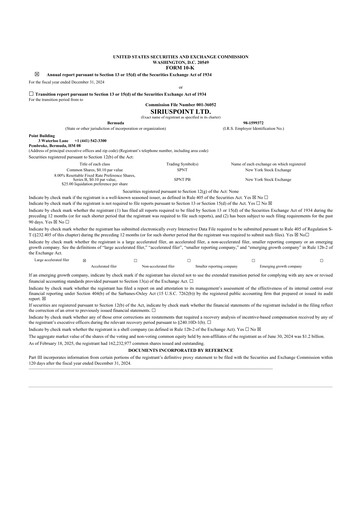 Miniature SiriusPoint  10-K Rapport annuel 2024
