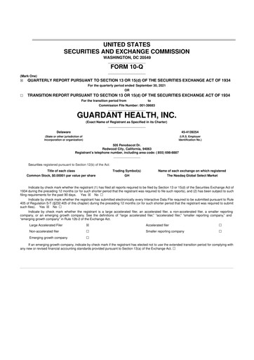 Thumbnail Guardant Health
 10-Q Quarterly Report FY2021 