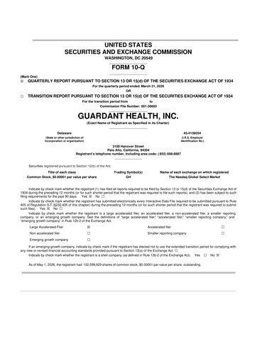Thumbnail Guardant Health
 10-Q Quarterly Report FY 