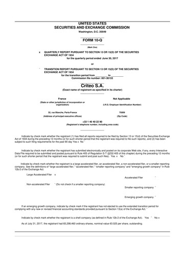 Thumbnail Criteo 10-Q Quarterly Report FY2017 