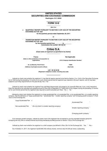 Thumbnail Criteo 10-Q Quarterly Report FY2017 