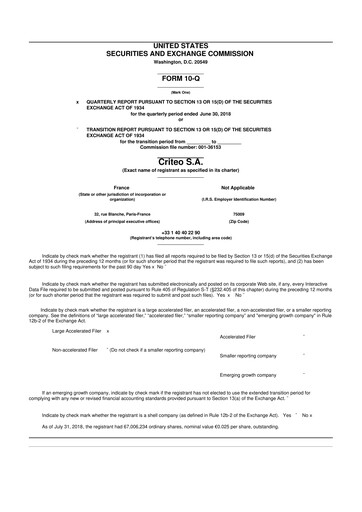Thumbnail Criteo 10-Q Quarterly Report FY2018 