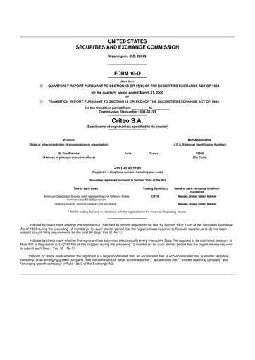 Thumbnail Criteo 10-Q Quarterly Report FY2020 