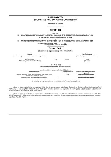 Thumbnail Criteo 10-Q Quarterly Report FY2022 