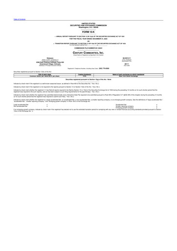 Miniature Century Communities
 10-K Rapport annuel 2025
