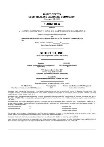 Miniature Stitch Fix
 10-Q Rapport trimestriel 2021 