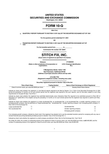 Miniature Stitch Fix
 10-Q Rapport trimestriel 2024 