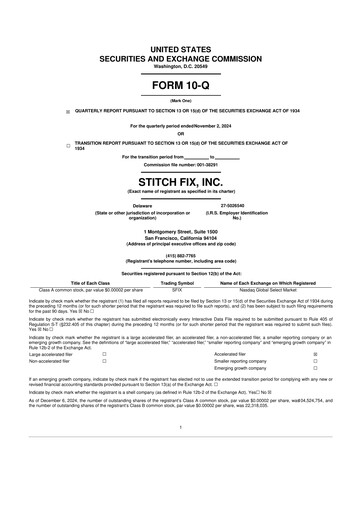 Miniature Stitch Fix
 10-Q Rapport trimestriel 2025 