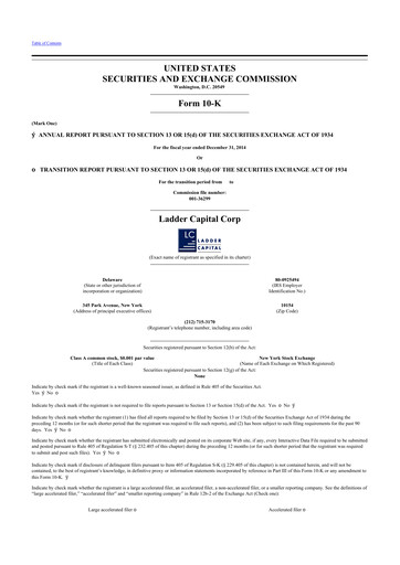 Thumbnail Ladder Capital
 10-K Annual Report 2014