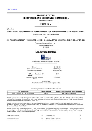 Thumbnail Ladder Capital
 10-Q Quarterly Report FY2020 
