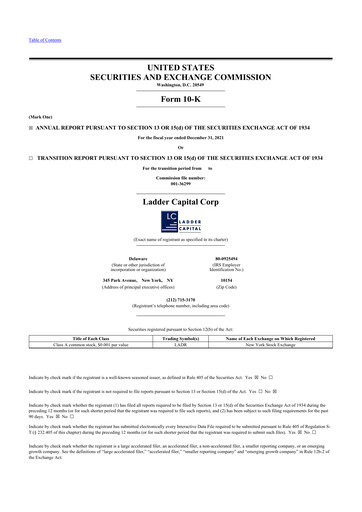 Thumbnail Ladder Capital
 10-K Annual Report 2021