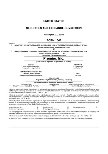 Thumbnail Premier 10-Q Quarterly Report FY2023 