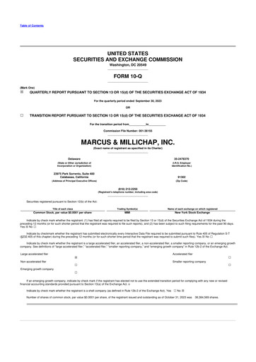 Miniature Marcus & Millichap 10-Q Rapport trimestriel 2023 