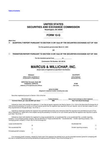 Miniature Marcus & Millichap 10-Q Rapport trimestriel 2024 