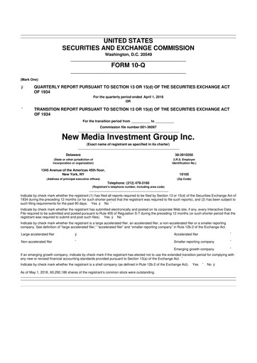 Thumbnail Gannett 10-Q Quarterly Report FY2018 