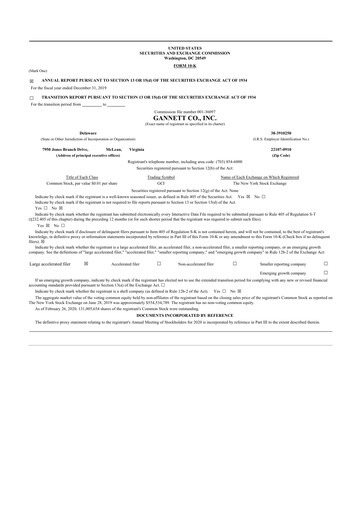 Thumbnail Gannett 10-K Annual Report 2019