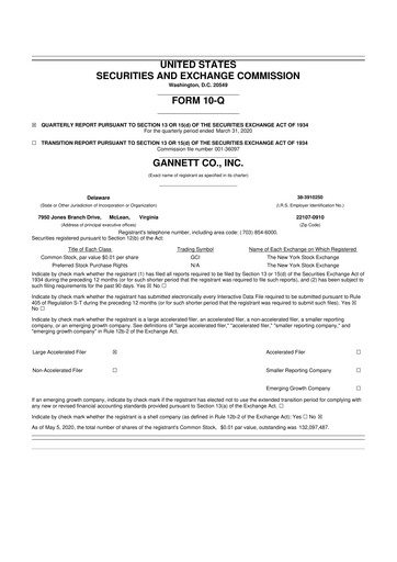 Thumbnail Gannett 10-Q Quarterly Report FY2020 