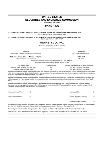 Thumbnail Gannett 10-Q Quarterly Report FY2020 