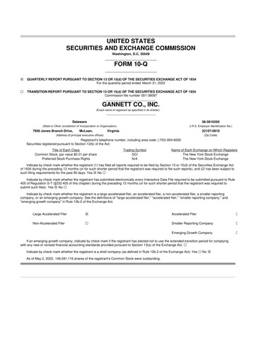 Thumbnail Gannett 10-Q Quarterly Report FY2022 