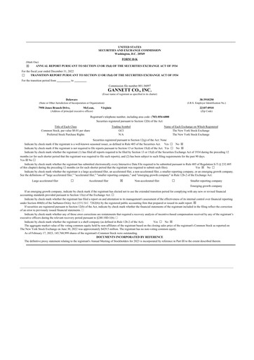 Thumbnail Gannett 10-K Annual Report 2022