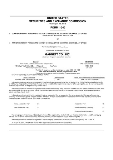 Thumbnail Gannett 10-Q Quarterly Report FY2024 