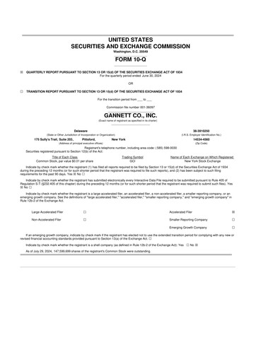 Thumbnail Gannett 10-Q Quarterly Report FY2024 